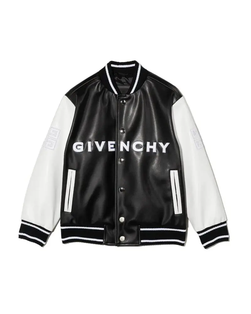 Givenchy Kids Logo-Embroidered Faux-Leather Bomber Jacket-20240008