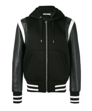 Givenchy Men's Black Hooded Varsity Jacket-20239188