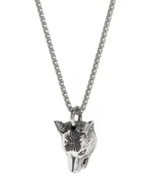Gucci Anger Forest Wolf's Head Necklace-20257351
