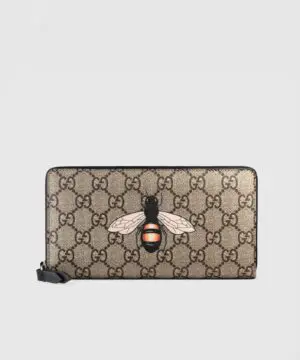 Gucci Bee Print GG Supreme Zip Around Wallet-20251931