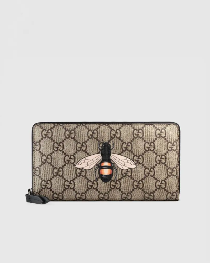 Gucci Bee Print GG Supreme Zip Around Wallet-20251931