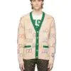 Gucci Beige Lunar New Year 'Gucci Tiger' GG Cardigan-20245280