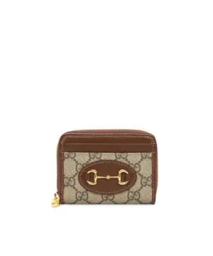 Gucci Brown Monogram Horsebit 1955 Card Case-20247686