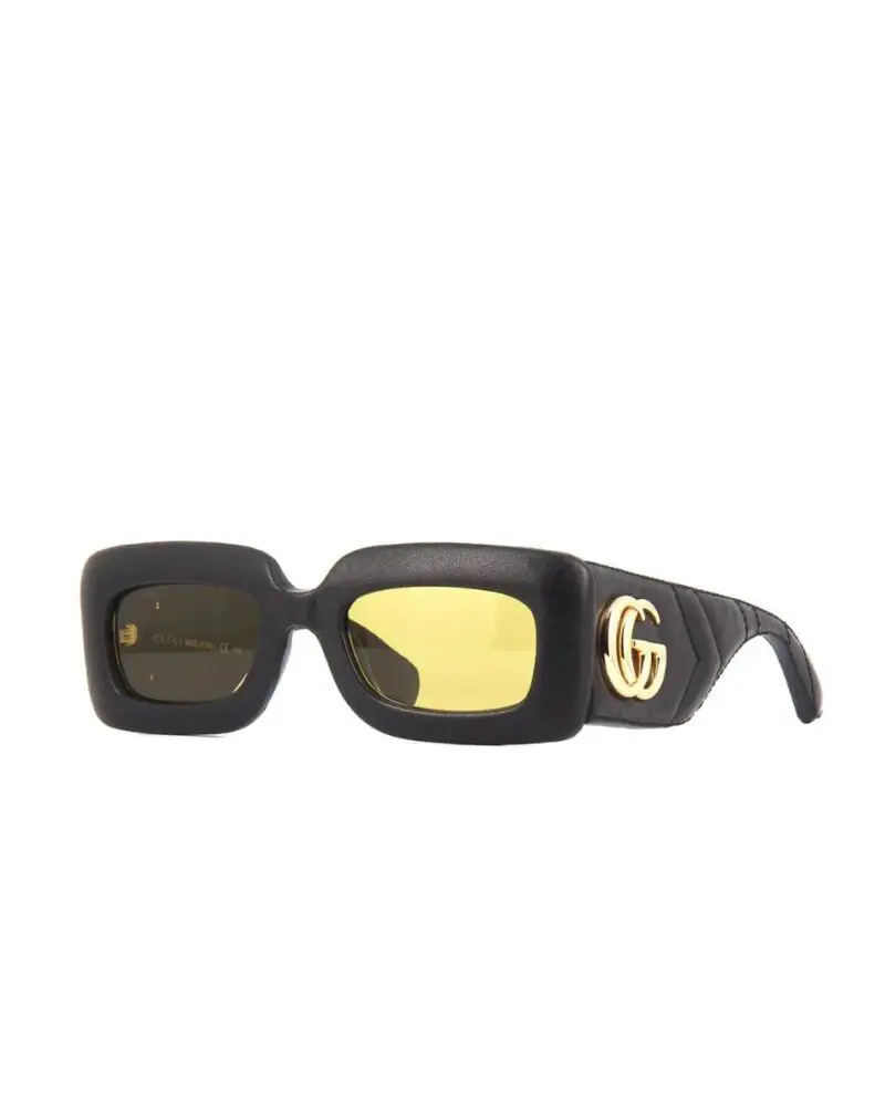 Gucci GG0816S 001 Quilted Leather Flat Top Sunglasses - Image 4