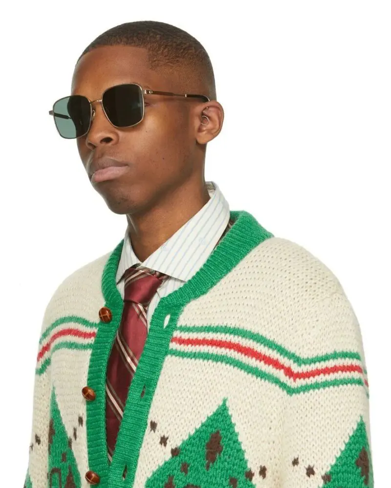Gucci Gold GG0852SK Sunglasses. Green - Image 2