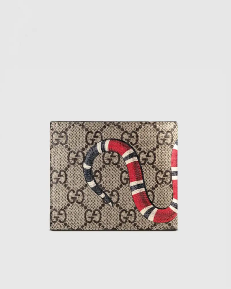Gucci Kingsnake Print GG Supreme Wallet - Image 3