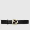 Gucci Leather Belt With Interlocking G Buckle-20257480
