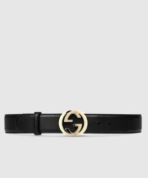Gucci Leather Belt With Interlocking G Buckle-20257480