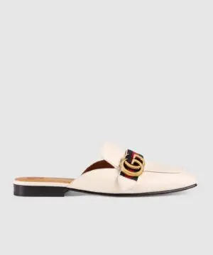 Gucci Leather Slipper, White-20256116