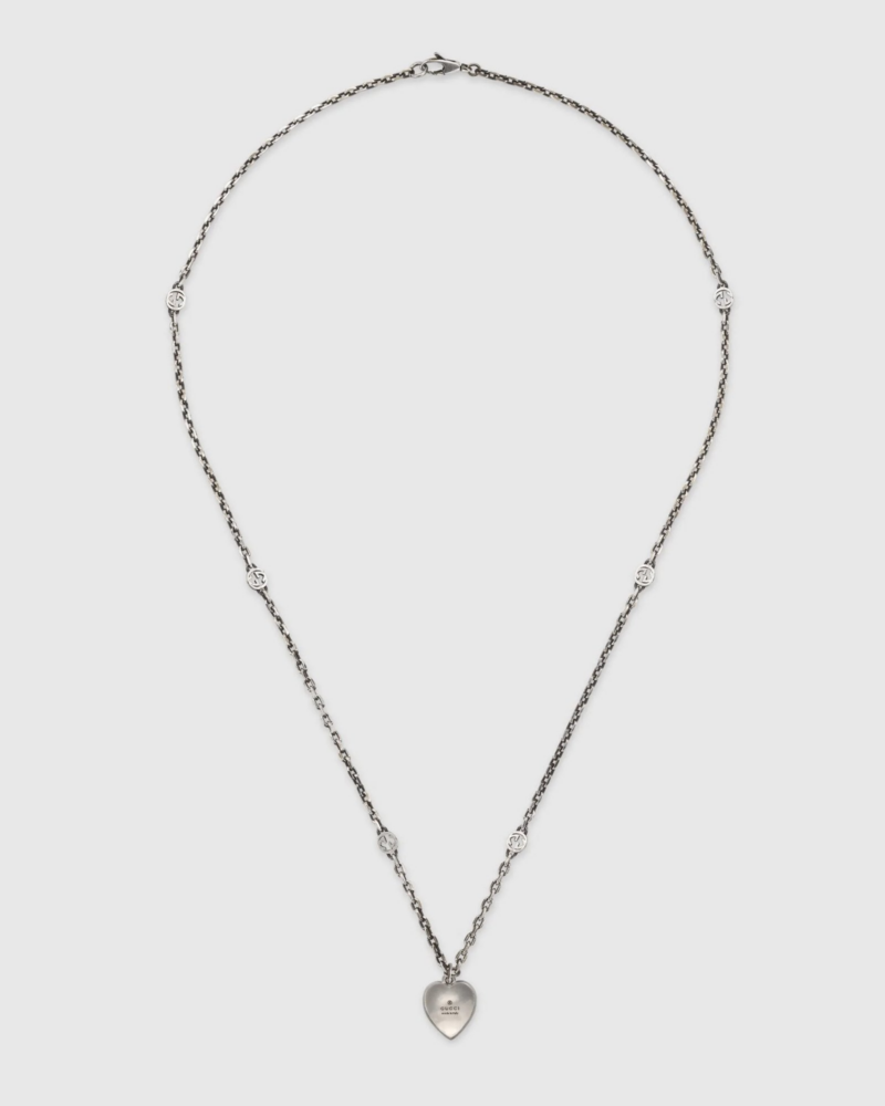 Gucci Necklace with Interlocking G enamel Heart - Image 4