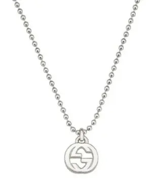 Gucci Sterling Silver Interlocking G Pendant Necklace, 21.65"-20257314