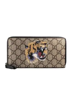 Gucci Tiger Print GG Supreme Zip Around Wallet-20251906