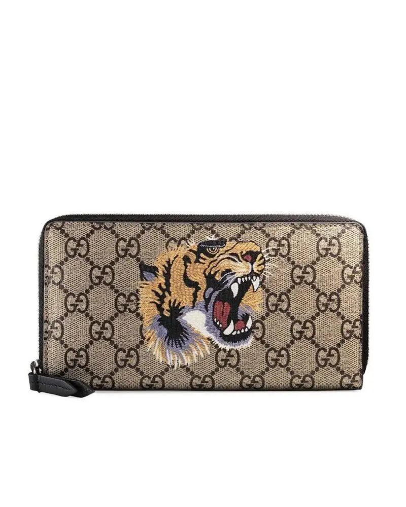 Gucci Tiger Print GG Supreme Zip Around Wallet-20251907