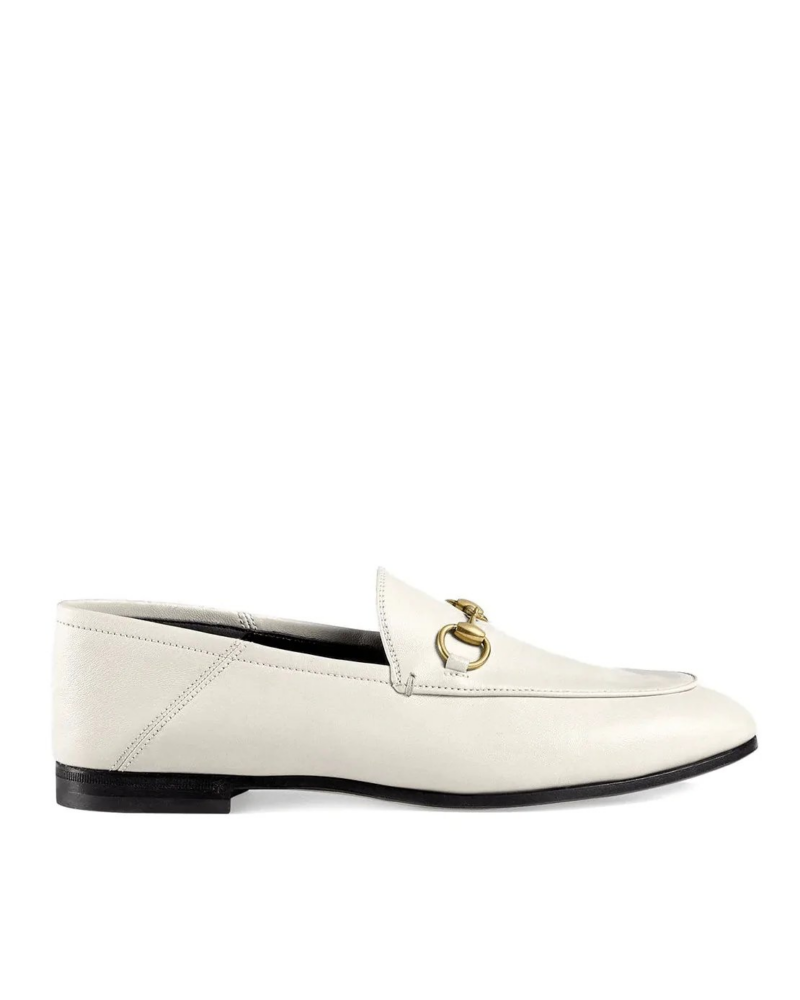 Gucci White Leather Horsebit Loafer-20248780