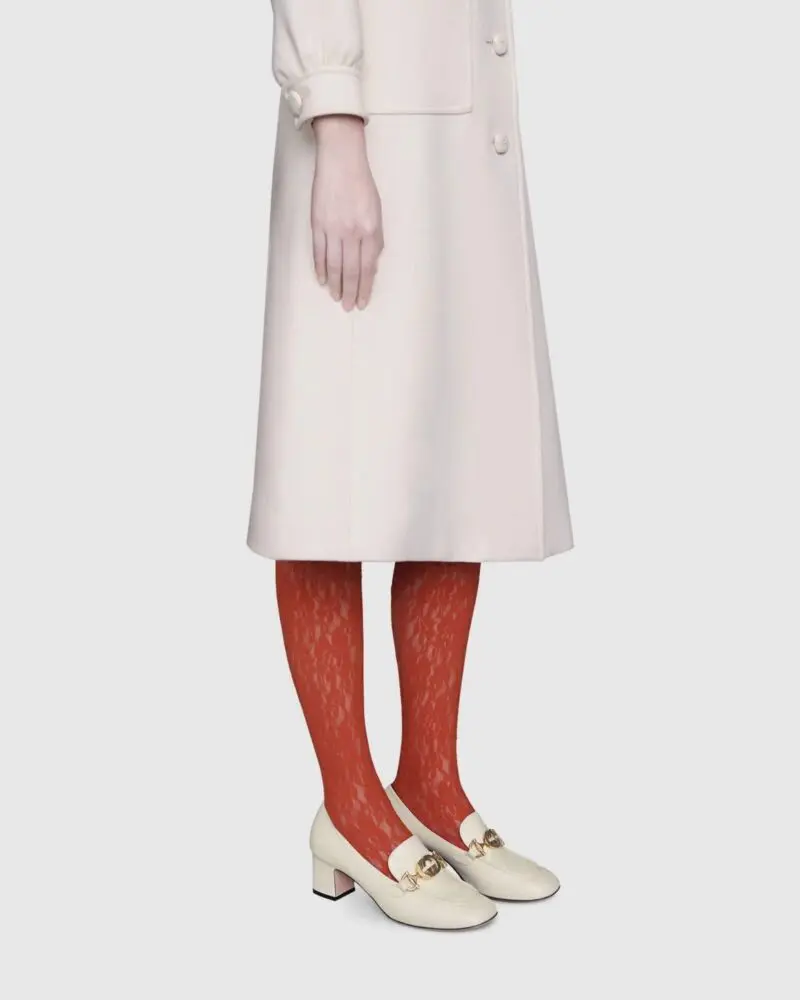 Gucci White Zumi Leather Mid-Heel Loafer - Image 2