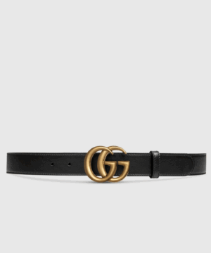 Gucci Wide Leather Belt With Double G Buckle-20253037