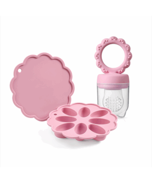 Silicone Baby Teether & Ice Cube Mold Set – Cartoon Design, Summer Cooling for Baby Feeding