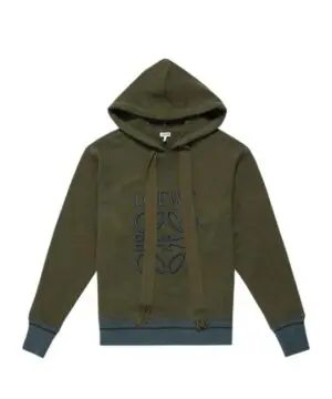 Loewe Anagram Logo-Embroidered Cotton Hoodie-20249936