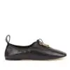 Loewe Black Logo Leather Flats, Black-20253200
