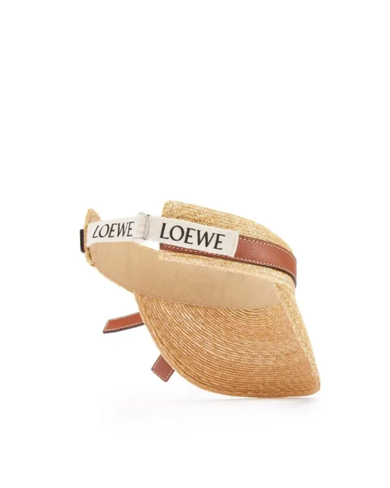 Loewe Gate Visor In Straw And Calfskin - Image 3
