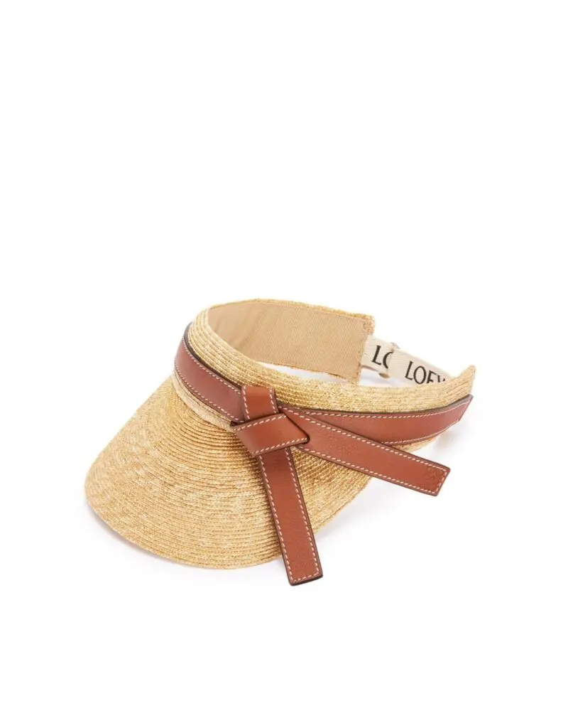 Loewe Gate Visor In Straw And Calfskin - Image 4