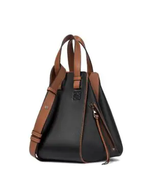 Loewe Hammock Small Leather Shoulder Bag In Black Brown-20252403