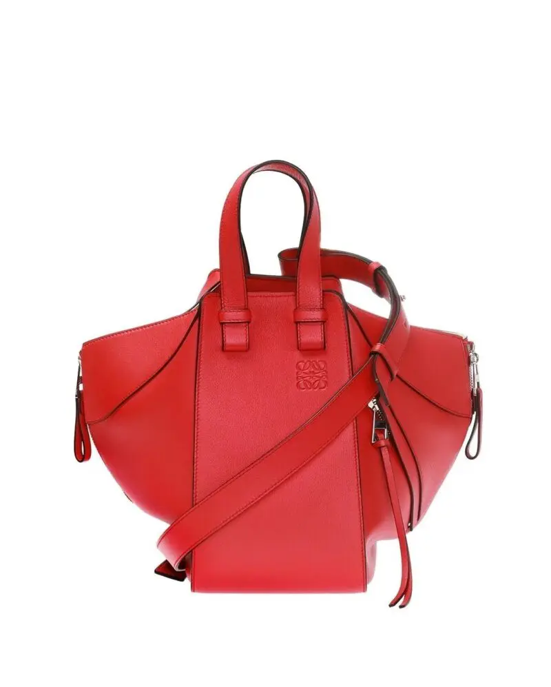 Loewe Hammock Small Leather Shoulder Bag In Red - Image 2