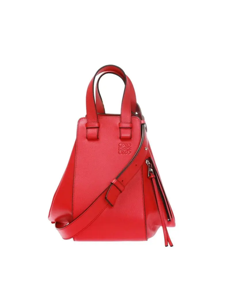 Loewe Hammock Small Leather Shoulder Bag In Red - Image 3