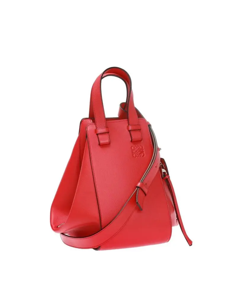 Loewe Hammock Small Leather Shoulder Bag In Red - Image 4