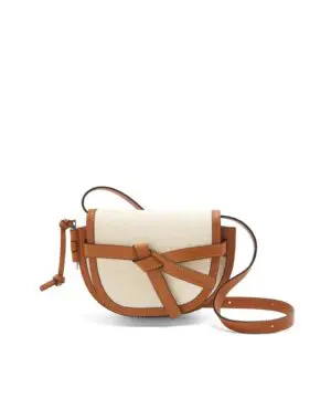 Loewe Mini Gate Dual Bag in Canvas and Calfskin-20252386