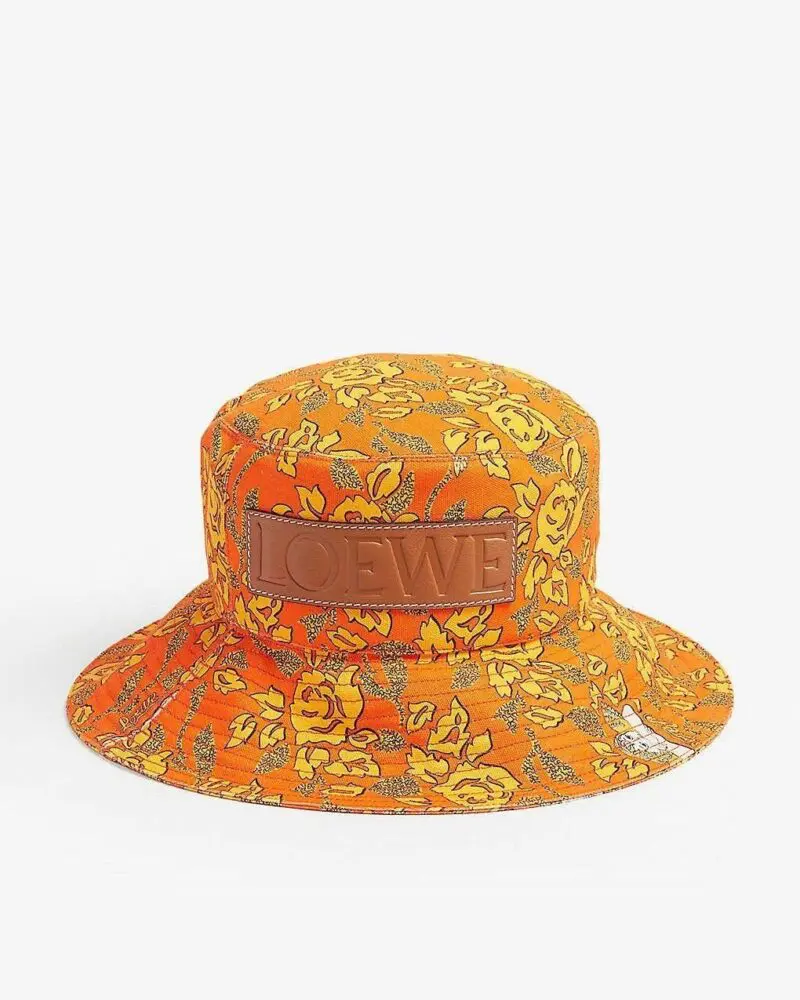 Loewe Paula's Ibiza Cotton Bucket Hat In Orange - Image 3