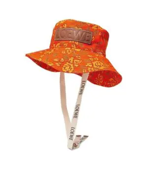 Loewe Paula's Ibiza Cotton Bucket Hat In Orange-20256647