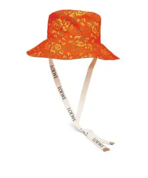 Loewe Paula's Ibiza Cotton Bucket Hat In Orange-20256648