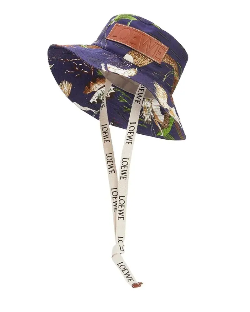 Loewe Paula's Ibiza Mermaid-Print Canvas Bucket Hat-20256642