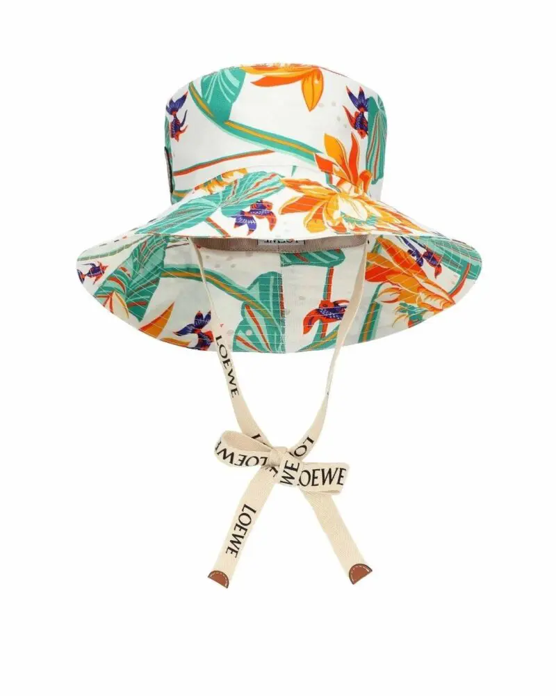 Loewe Paula's Ibiza Waterlily Print Cotton Bucket Hat - Image 4