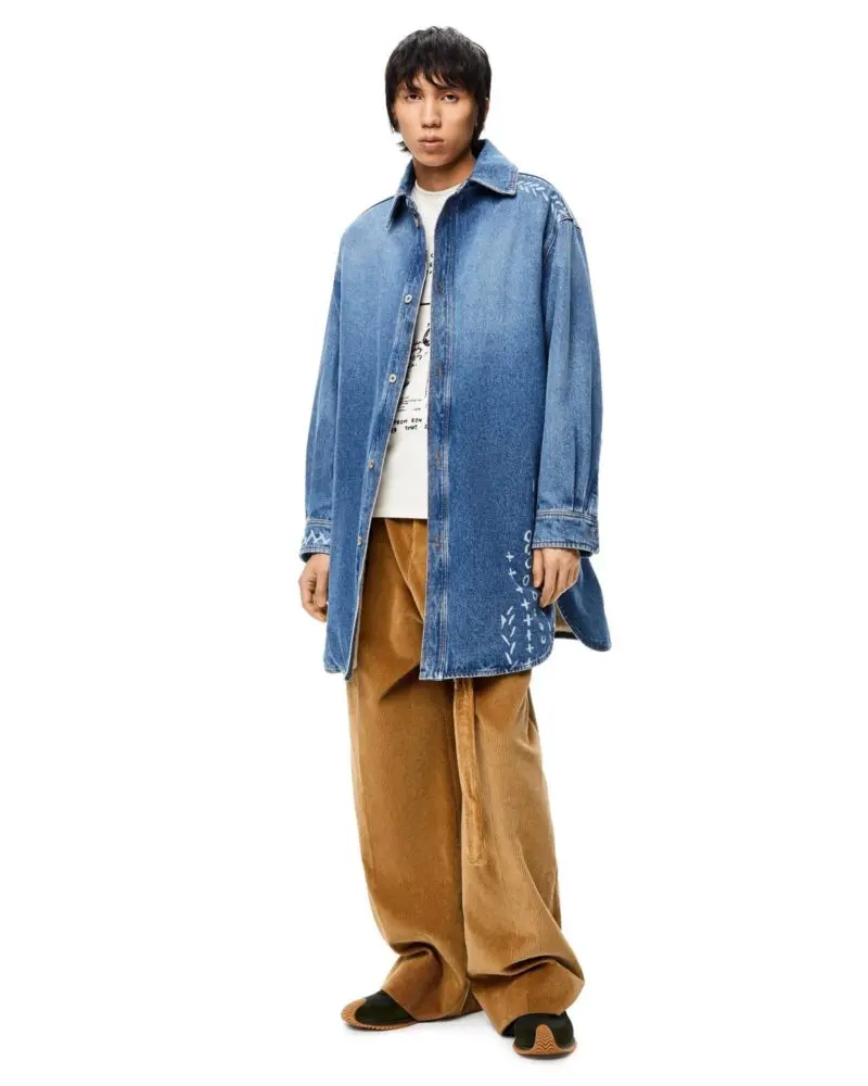 Loewe Printed Oversize Denim Overshirt In Cotton - Image 2