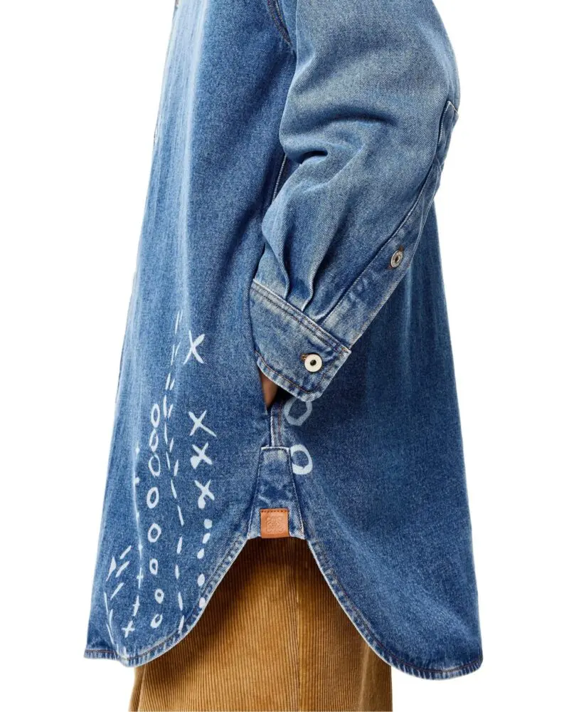 Loewe Printed Oversize Denim Overshirt In Cotton - Image 4