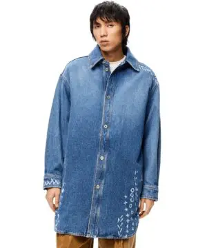 Loewe Printed Oversize Denim Overshirt In Cotton-20244306