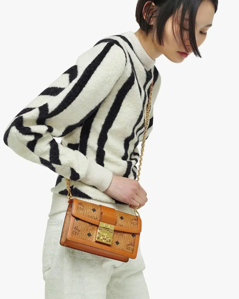 MCM Gretl Cognac Crossbody in Visetos - Image 2