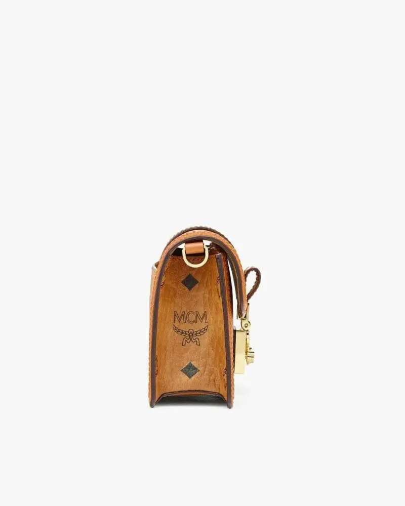 MCM Gretl Cognac Crossbody in Visetos - Image 3