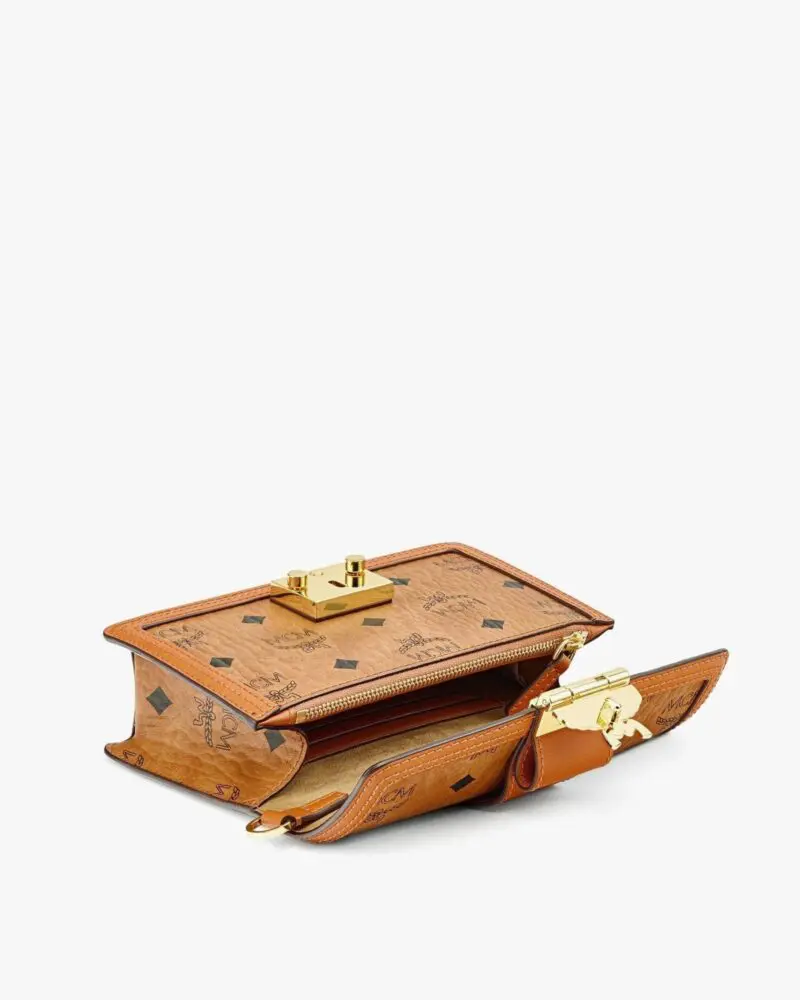 MCM Gretl Cognac Crossbody in Visetos - Image 4