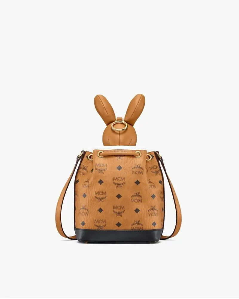 MCM Zoo Rabbit Drawstring Bag in Visetos Leather Mix Null - Image 4