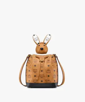 MCM Zoo Rabbit Drawstring Bag in Visetos Leather Mix Null-20251569