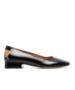 Maison Margiela Black Square-Toe Ballerina Shoes-20240407