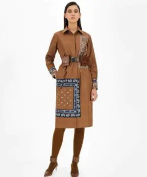 Max Mara Bussola Graphic-Print Cotton Midi Dress-20244040