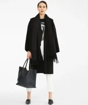 Max Mara Cashmere Coat, Black-20246345