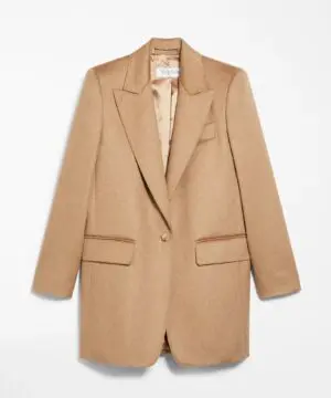 Max Mara Eva One-Button Front Peak-Lapel Wool Jacket-20246920