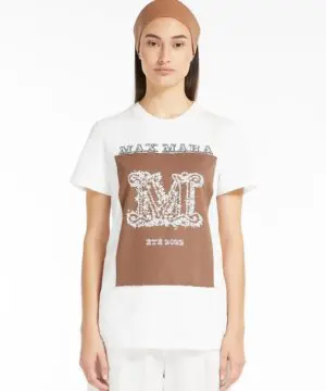 Max Mara Logo Printed Crewneck T-Shirt-20241315