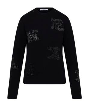 Max Mara MIA Embellished Logo Cashmere Sweater-20239594