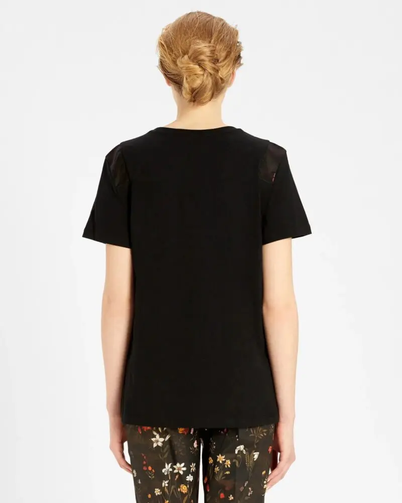 Max Mara Printed Cotton Jersey T-Shirt, Black - Image 4
